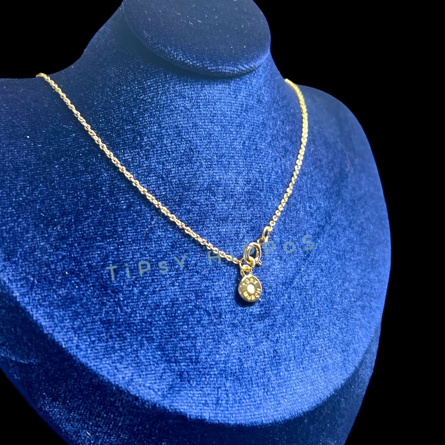 NEW!  Beautiful Tory Burch Gold Miller Crystal Pave Necklace
